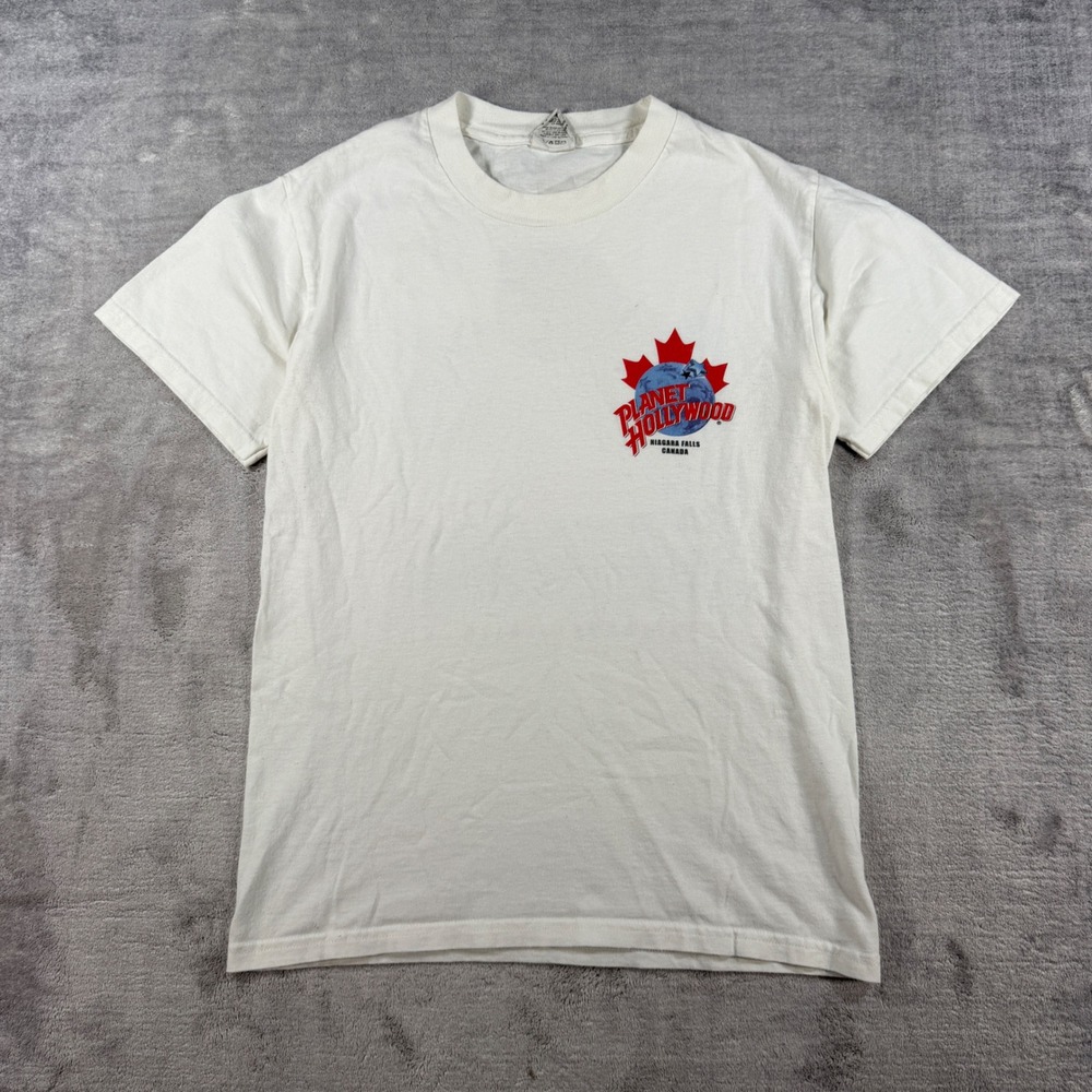 Planet Hollywood Shirt Mens Small White Vintage 90s Niagara Falls Canada